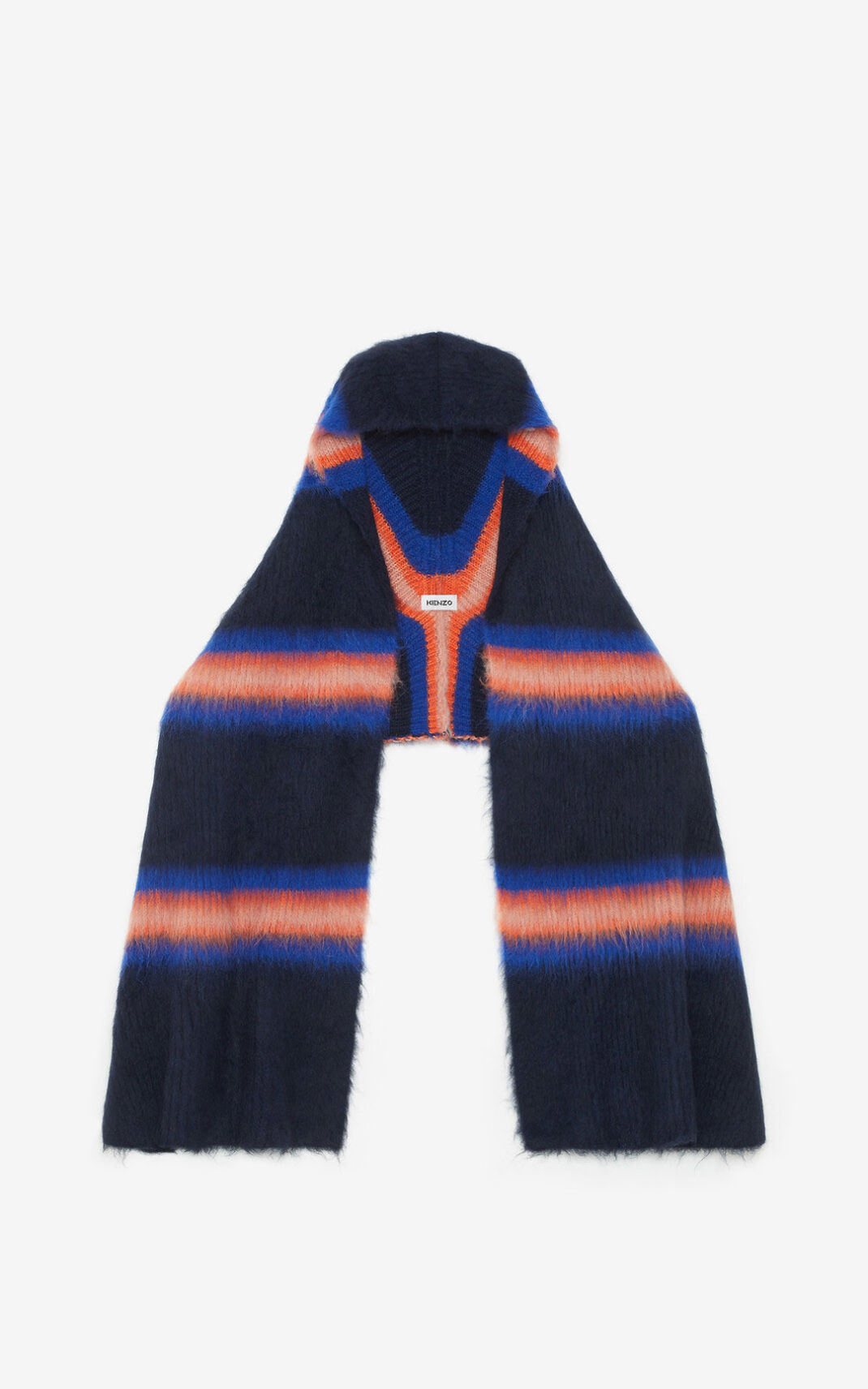 Kenzo Striped alpaca wool Sál Férfi Kék | ID.579047